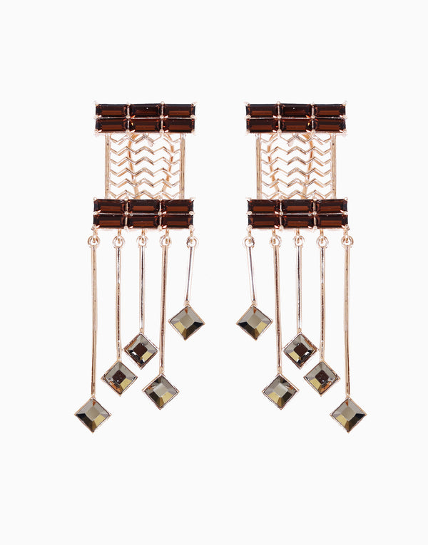 Esme-Brown With Metallic Grey Cancan Earring-INDIASPOPUP.COM