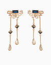 Esme-Blue & Metallic Grey Waltz Earring-INDIASPOPUP.COM