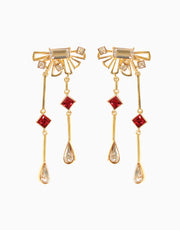 Esme-Gold & Red Waltz Earring-INDIASPOPUP.COM