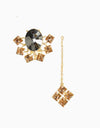 Esme-Light Gold & Grey Folk Earring-INDIASPOPUP.COM