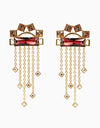 Esme-Gold & Maroon Kabuki Earring-INDIASPOPUP.COM