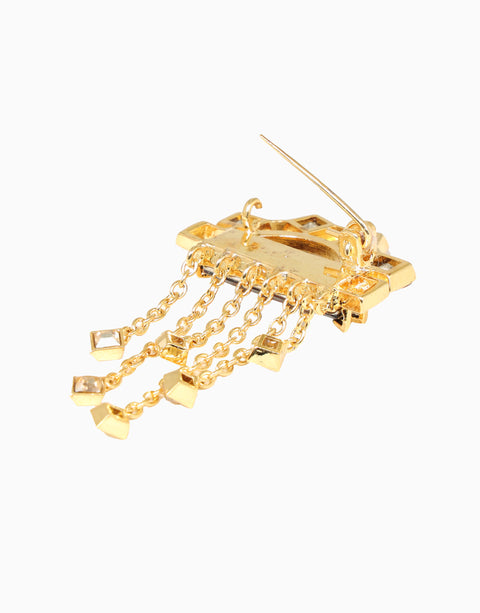 Esme-Light Gold & Maroon Kabuki Earring-INDIASPOPUP.COM