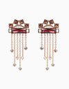 Esme-Light Gold & Maroon Kabuki Earring-INDIASPOPUP.COM