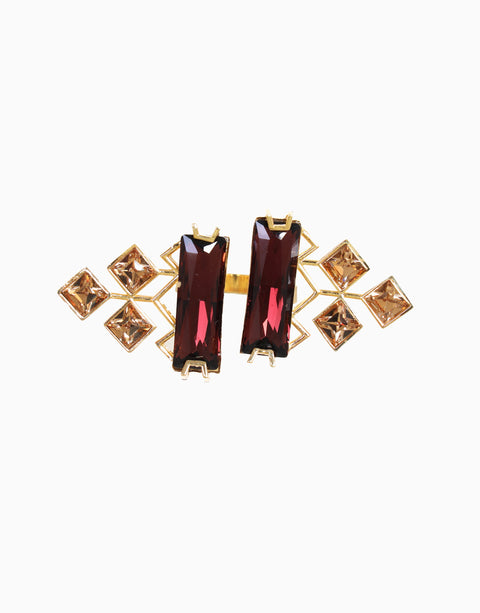 Esme-Light Gold & Maroon Capoeira Ring-INDIASPOPUP.COM