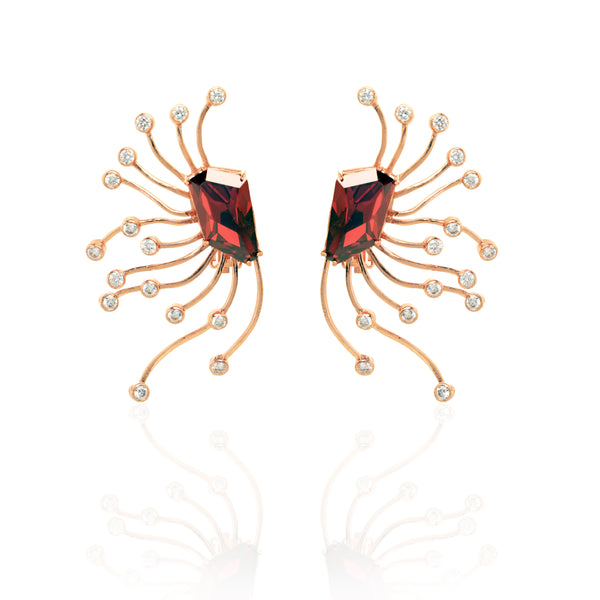 Esme-Crane Red Earrings-INDIASPOPUP.COM