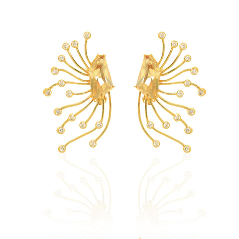 Esme-Crane Golden Earrings-INDIASPOPUP.COM