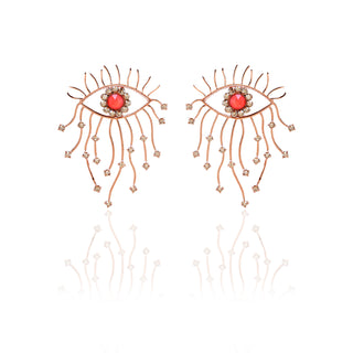 Esme-Orange Evil Eye Earring-INDIASPOPUP.COM