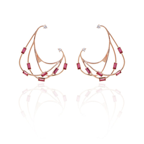 Esme-Raven Pink Rose Earring-INDIASPOPUP.COM