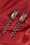 Esme - Red & Black Metal Dangler Zip Earrings - INDIASPOPUP.COM