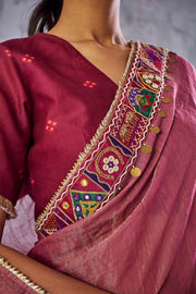 Shivani Bhargava-Falsa Shambhavi Tissue Saree-INDIASPOPUP.COM