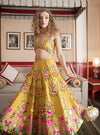 Papa Don'T Preach By Shubhika-Yellow Embroidered Half Lehenga Skirt & Blouse-INDIASPOPUP.COM