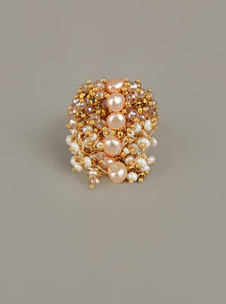 House Of Doro-Peach Shell Pearl Finger Ring-INDIASPOPUP.COM