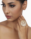 White Samyukta Kundan Ring