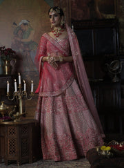 Bindani By Jigar And Nikita-Peach Pink Shringara Bridal Lehenga-INDIASPOPUP.COM