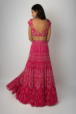 Ritika Mirchandani-Fuchsia Pink Lehenga Set-INDIASPOPUP.COM