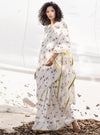 Khara Kapas-Ivory Mulmul Saree-INDIASPOPUP.COM