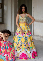 Aisha Rao-Yellow Embellished Lehenga Set-INDIASPOPUP.COM