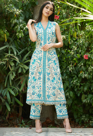 Aman Takyar-Ivory Embroidered Kurta Set-INDIASPOPUP.COM