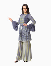 Soup By Sougat Paul-Powder Blue Garara Set-INDIASPOPUP.COM