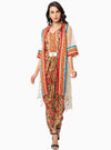 Soup By Sougat Paul-Yellow And Offwhite Dress With Jacket-INDIASPOPUP.COM