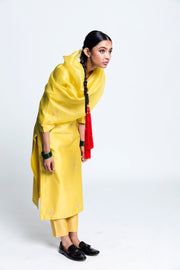 Label Earthen-Yellow Dera Bassi Chanderi Silk Kurta Set-INDIASPOPUP.COM
