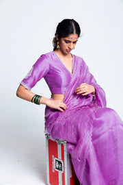 Label Earthen-Lillac Bishnoi Organza Silk Sari-INDIASPOPUP.COM
