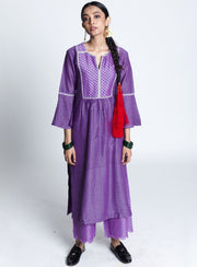 Label Earthen-Lillac Khuri Printed Kurta Set-INDIASPOPUP.COM