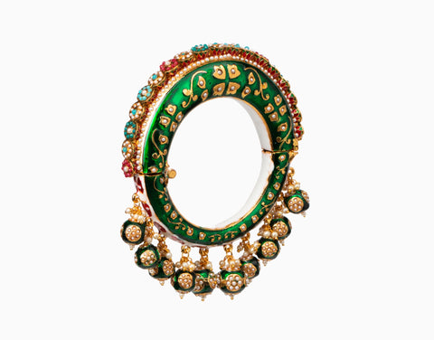 Tizora-Multi-Colour Rajwada Pacheli Bangles-INDIASPOPUP.COM