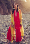 Madsam Tinzin-Poppy Red & Olive Short Kurta Set-INDIASPOPUP.COM