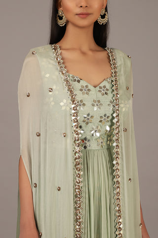 Nidhika Shekhar-Mint Green Embellished Kurta Set-INDIASPOPUP.COM