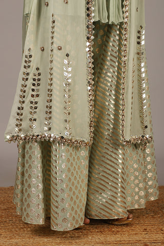 Nidhika Shekhar-Mint Green Embellished Kurta Set-INDIASPOPUP.COM