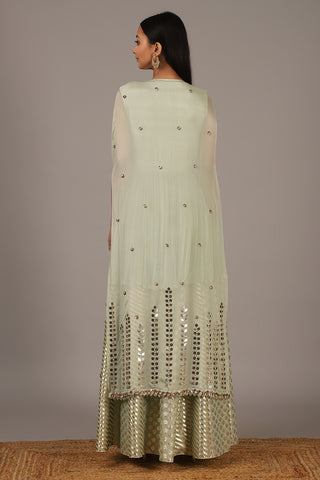 Nidhika Shekhar-Mint Green Embellished Kurta Set-INDIASPOPUP.COM