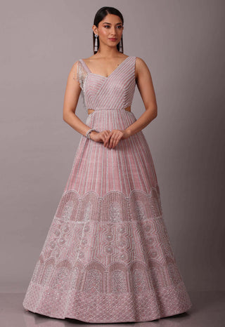 Disha Patil-Mauve Embellished Gown-INDIASPOPUP.COM