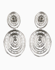 Tizora-Silver Faux Diamond Party Earrings-INDIASPOPUP.COM