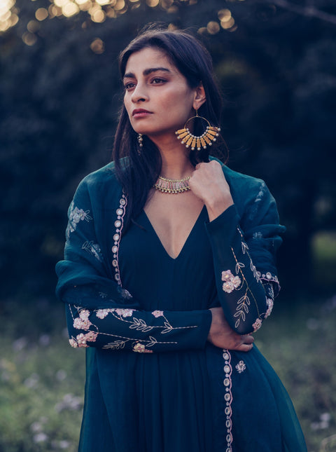 Madsam Tinzin-Forest Green Kurta With Pants-INDIASPOPUP.COM