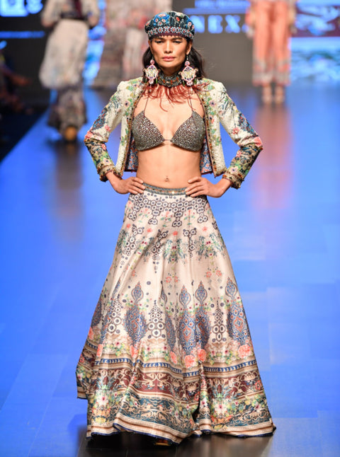 Rajdeep Ranawat-Slate Jacket With Lehenga & Dupatta-INDIASPOPUP.COM