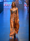 Rajdeep Ranawat-Apricot Fluted Strappy Overlap Dress-INDIASPOPUP.COM
