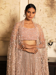 Niharika Kamani-Peach Blouse & Lehenga With Dupatta-INDIASPOPUP.COM