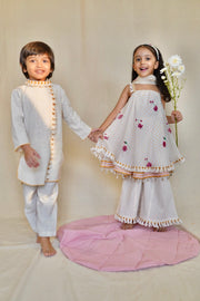 The Right Cut-White Lotus Malkha Kurta Set-INDIASPOPUP.COM