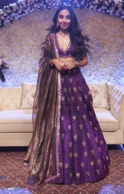 Purple Chand Jaal Skirt Set