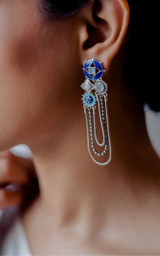 Hyperbole-Blue Aneesa Earrings-INDIASPOPUP.COM