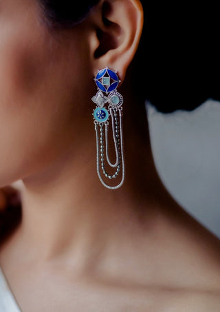 Hyperbole-Blue Aneesa Earrings-INDIASPOPUP.COM