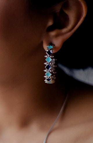 Hyperbole-Blue Zoya Earrings-INDIASPOPUP.COM