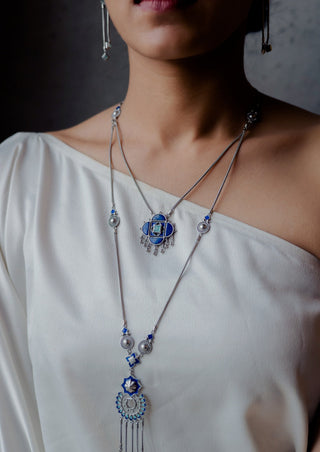Hyperbole-Blue Saira Detachable Necklace-INDIASPOPUP.COM