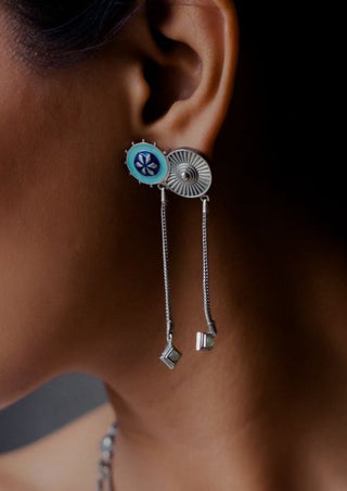 Hyperbole-Blue Faiza Earrings-INDIASPOPUP.COM