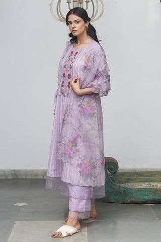 Begum Pret-Mauve Canary Kurta Set-INDIASPOPUP.COM