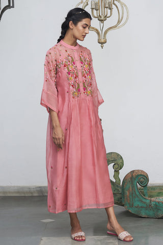 Begum Pret-Peach Spring Kurta Dress-INDIASPOPUP.COM