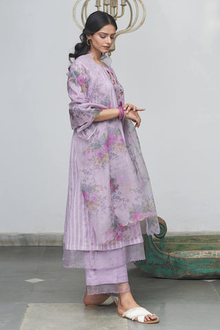 Begum Pret-Mauve Canary Kurta Set-INDIASPOPUP.COM