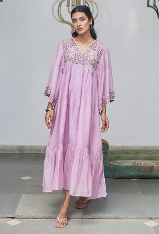 Begum Pret-Pastel Lilac Tulip Dress-INDIASPOPUP.COM