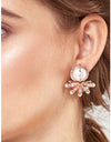 Outhouse-Rose Gold Regina Pearl Studs-INDIASPOPUP.COM
